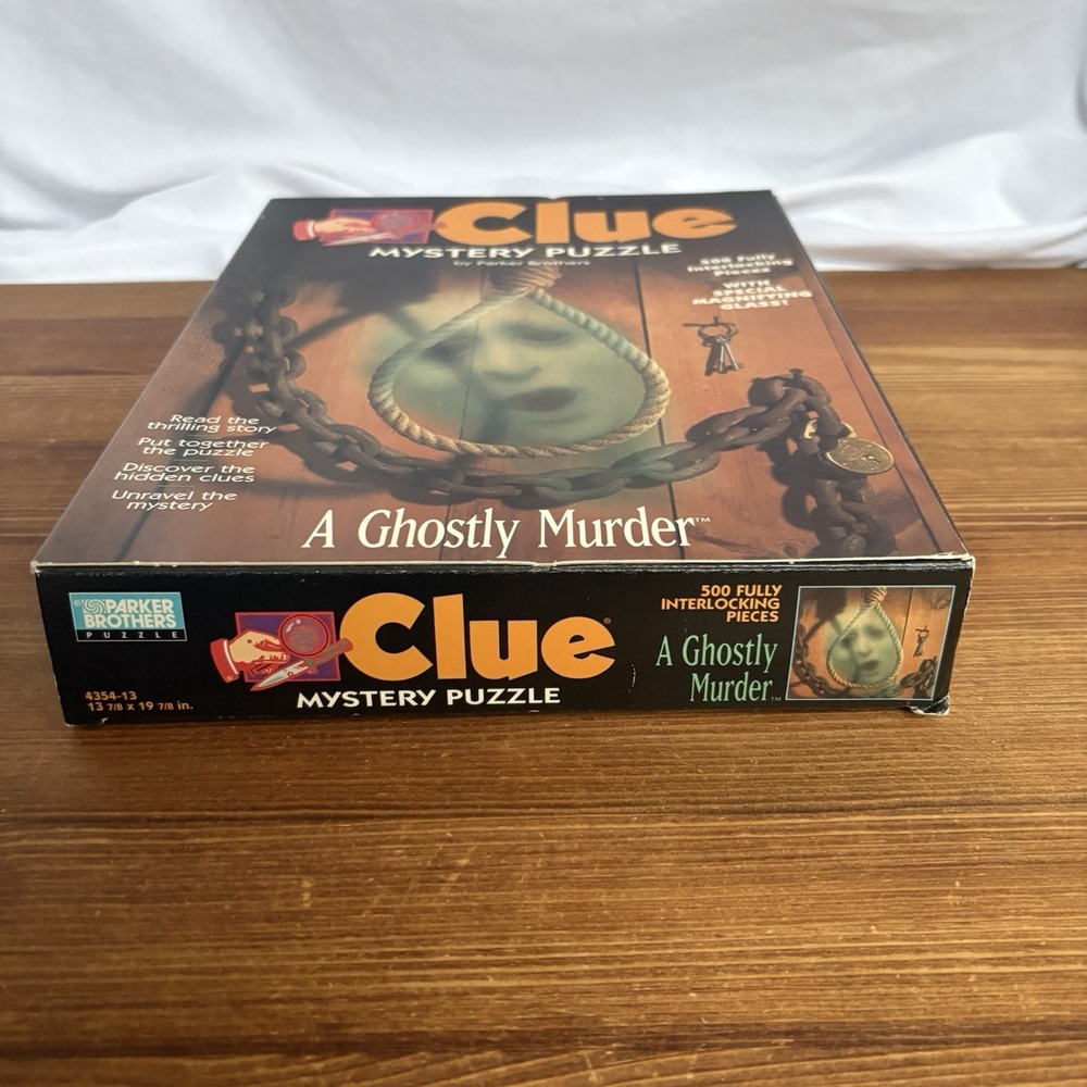 1996 Clue Mystery Puzzle A Ghostly Murder 500 Pc Complete w/ Book & Magnifier - Picture 6 of 8